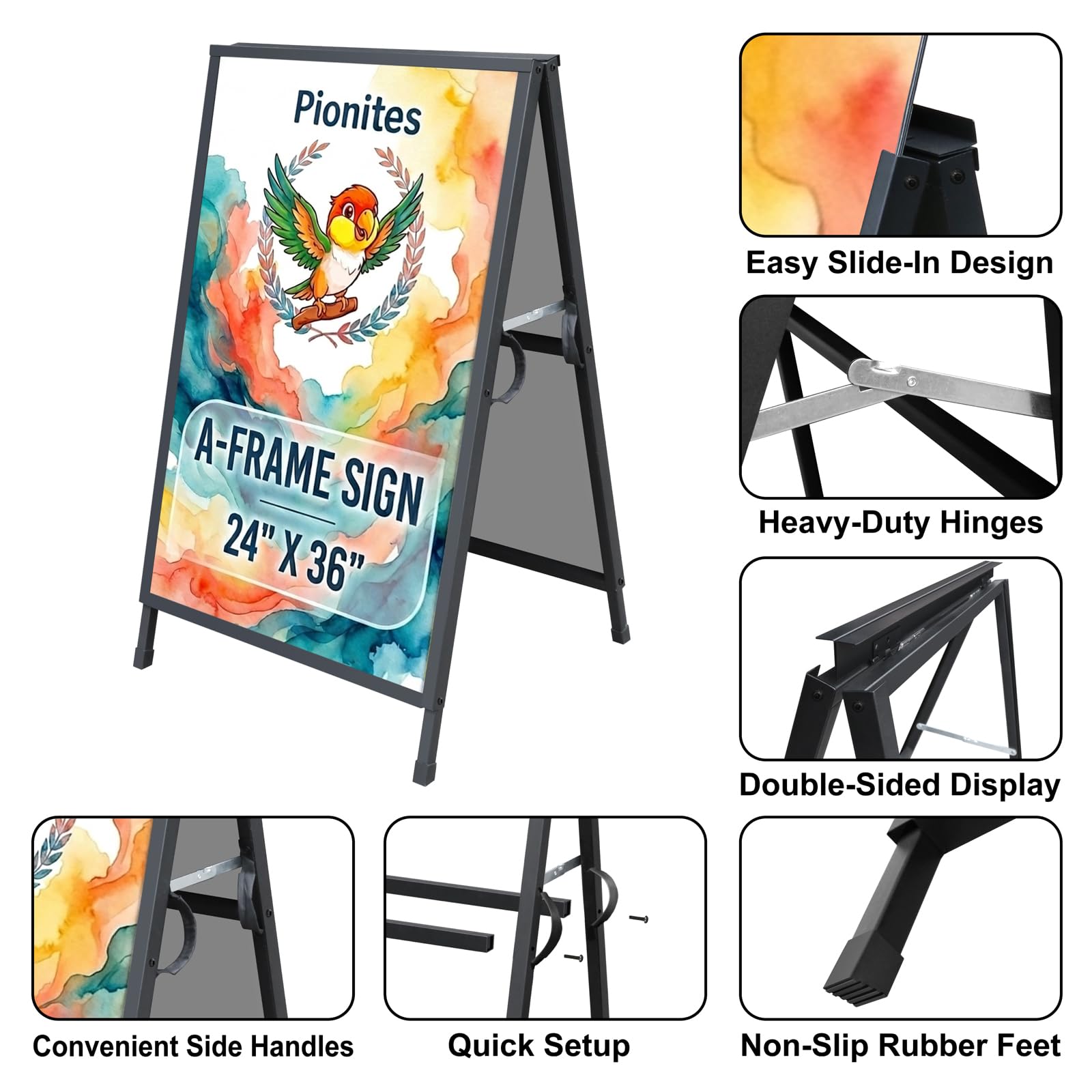 Amazon.com : Pionites Heavy Duty Slide-in Folding A Frame Sign